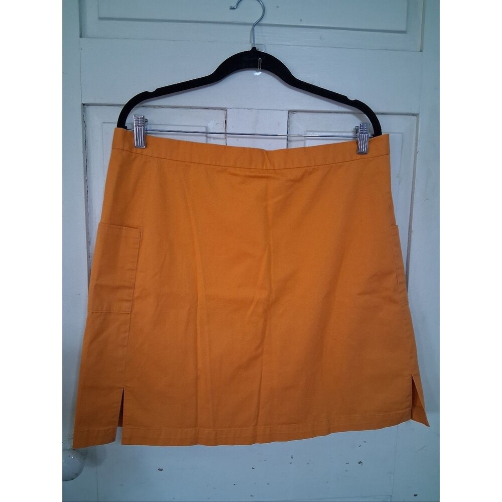 Callaway Golf Orange Performance Golf Skort Skirt Back Zipper with Pockets Sz 16